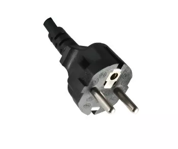 Netzkabel Europa CEE 7/7 gerade auf C13, 1mm², VDE, schwarz, Länge 5,00m